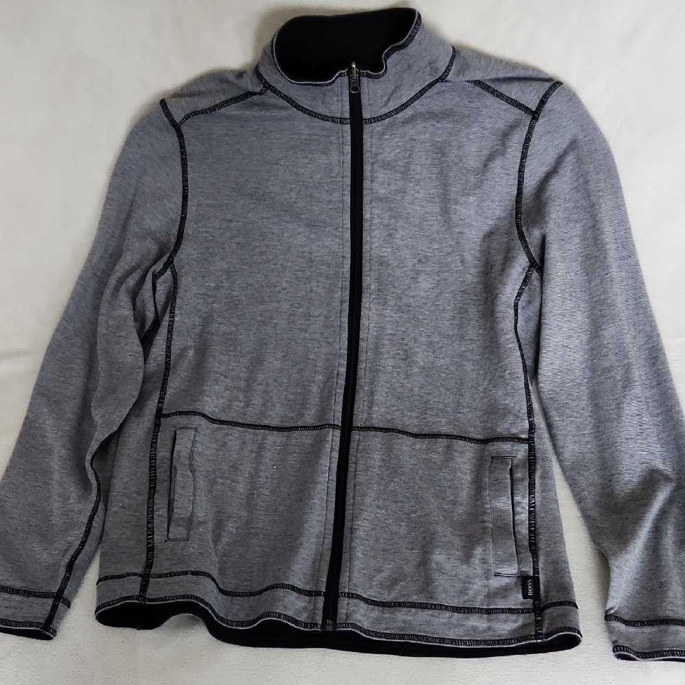 Boss Heather Gray Jacket with Black Trim